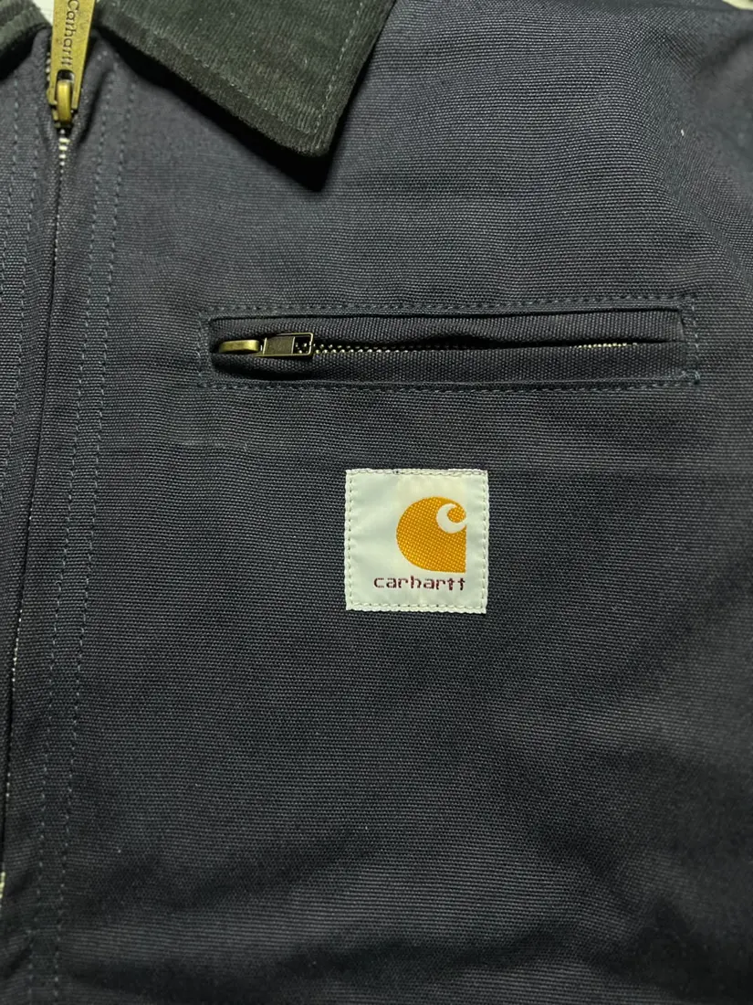 Vintage Carhartt Hooded Active Jacket — Navy