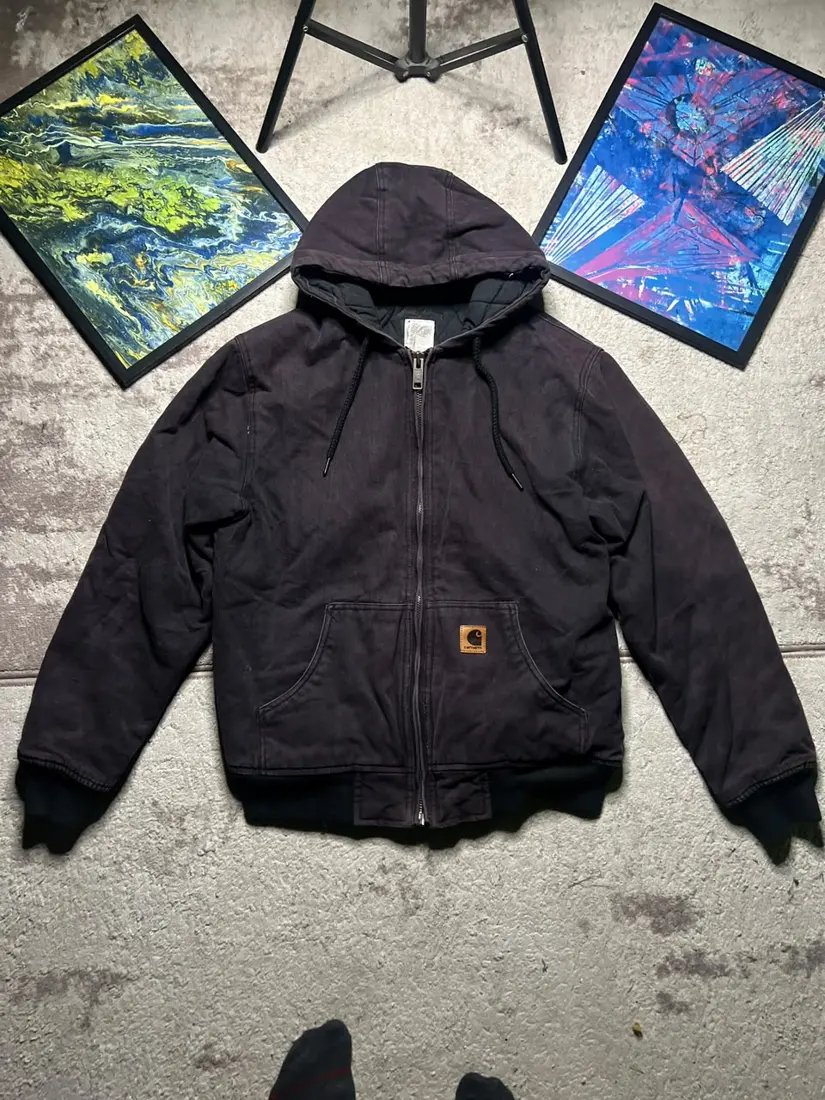 Vintage Carhartt Hooded Duck Jacket — Black — CR11