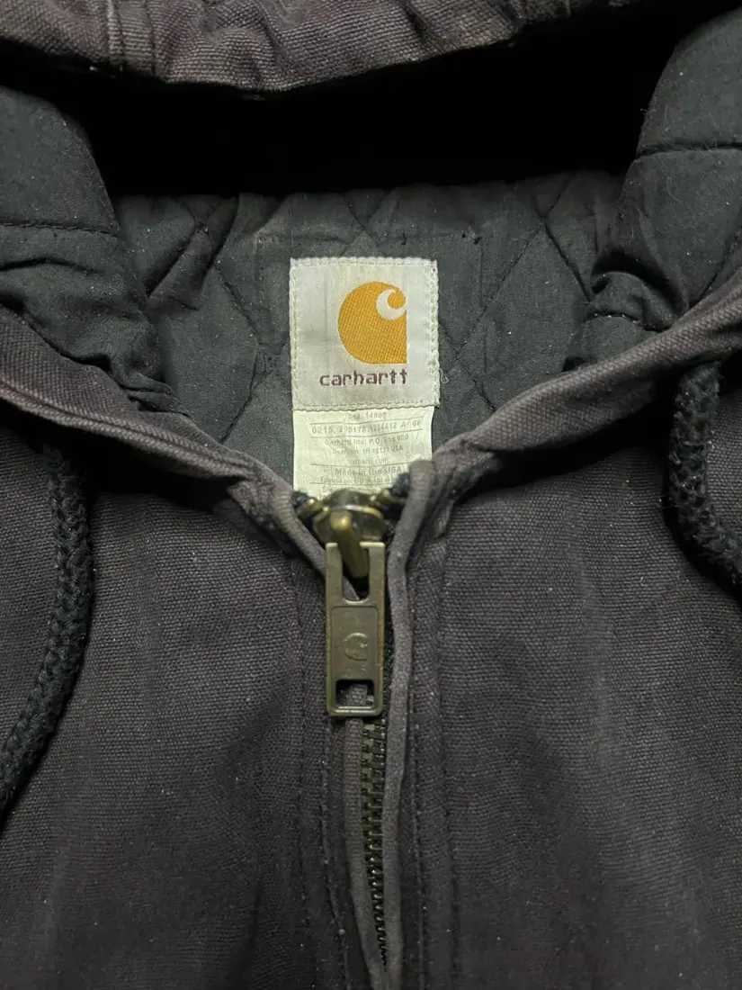 Vintage Carhartt Hooded Duck Jacket — Black — CR11