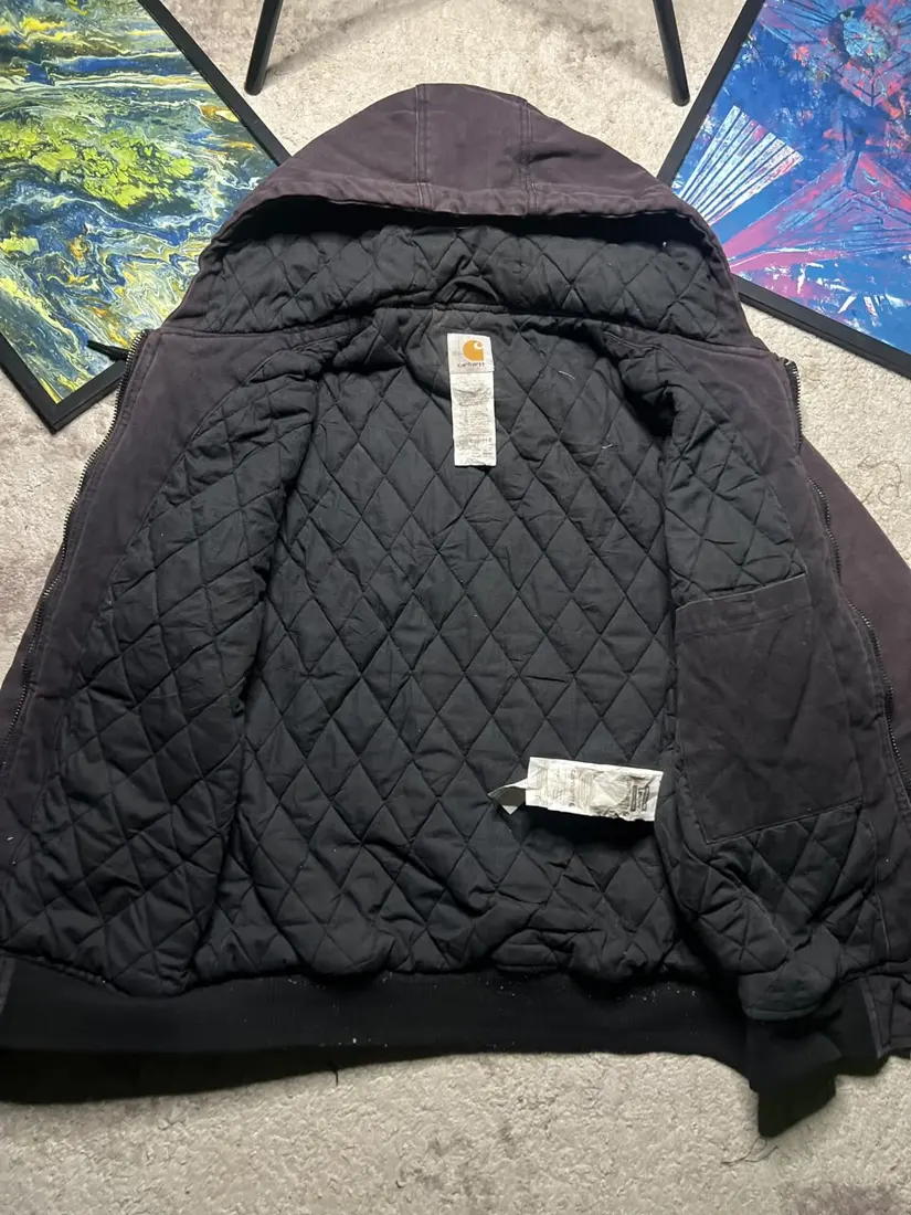 Vintage Carhartt Hooded Jacket — Washed Grey (Broken in)