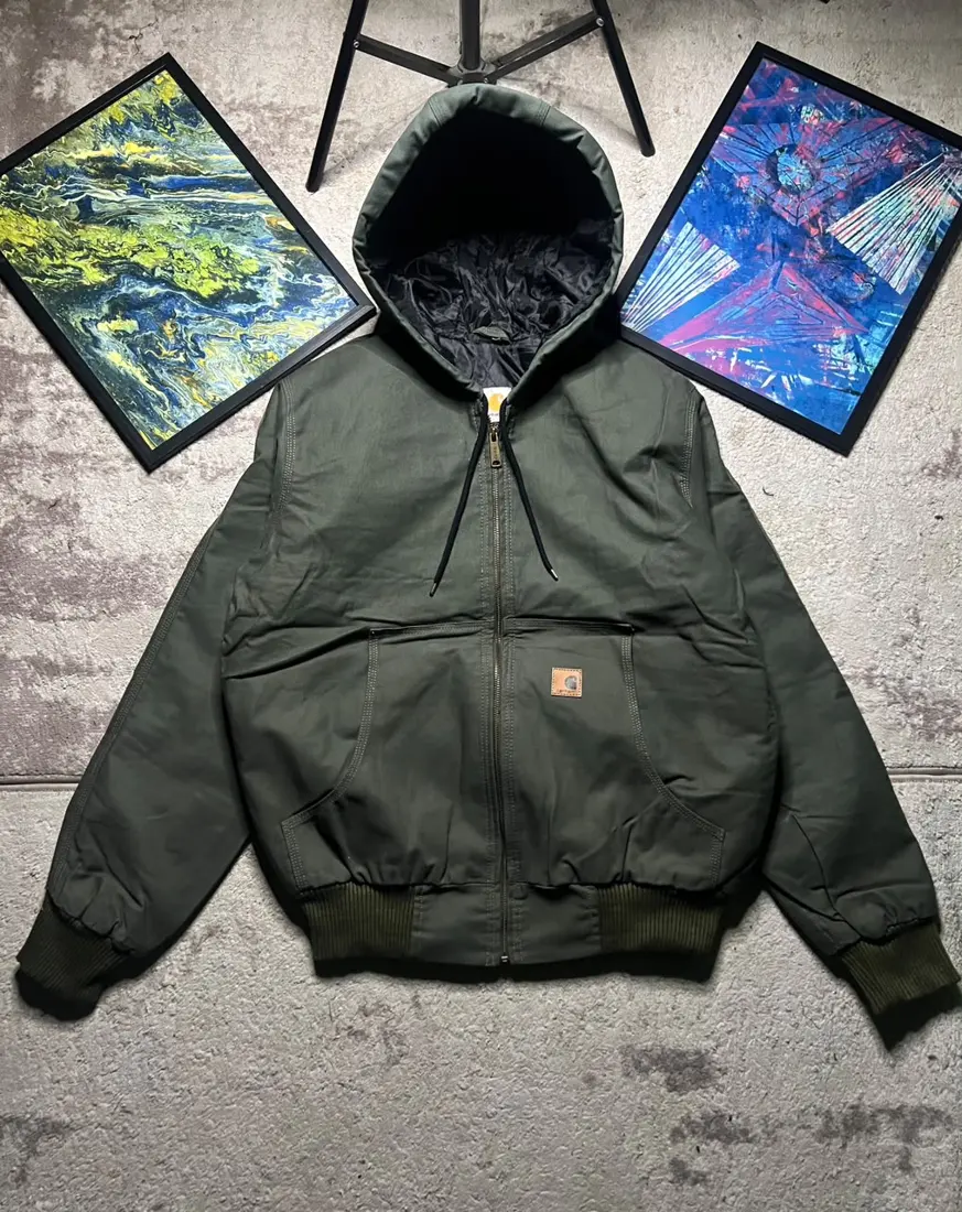 Vintage Carhartt Hooded Jacket — Washed Grey (Broken in)