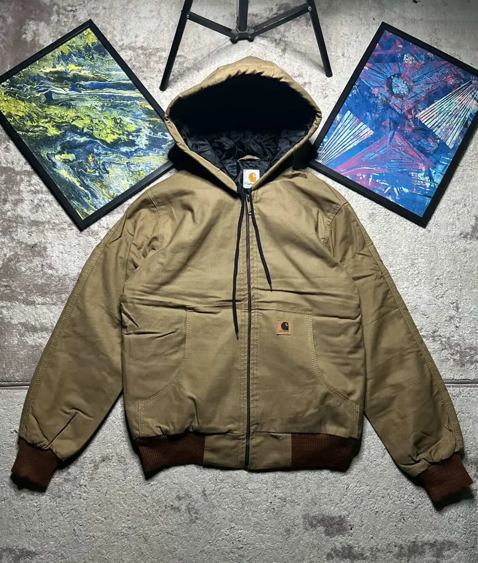 Vintage Carhartt Hooded Active Jacket — Brown