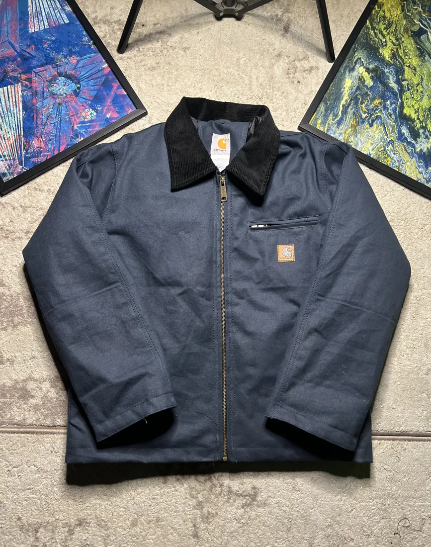 Reworked Vintage Carhartt Detroit Jacket — Navy — CR15