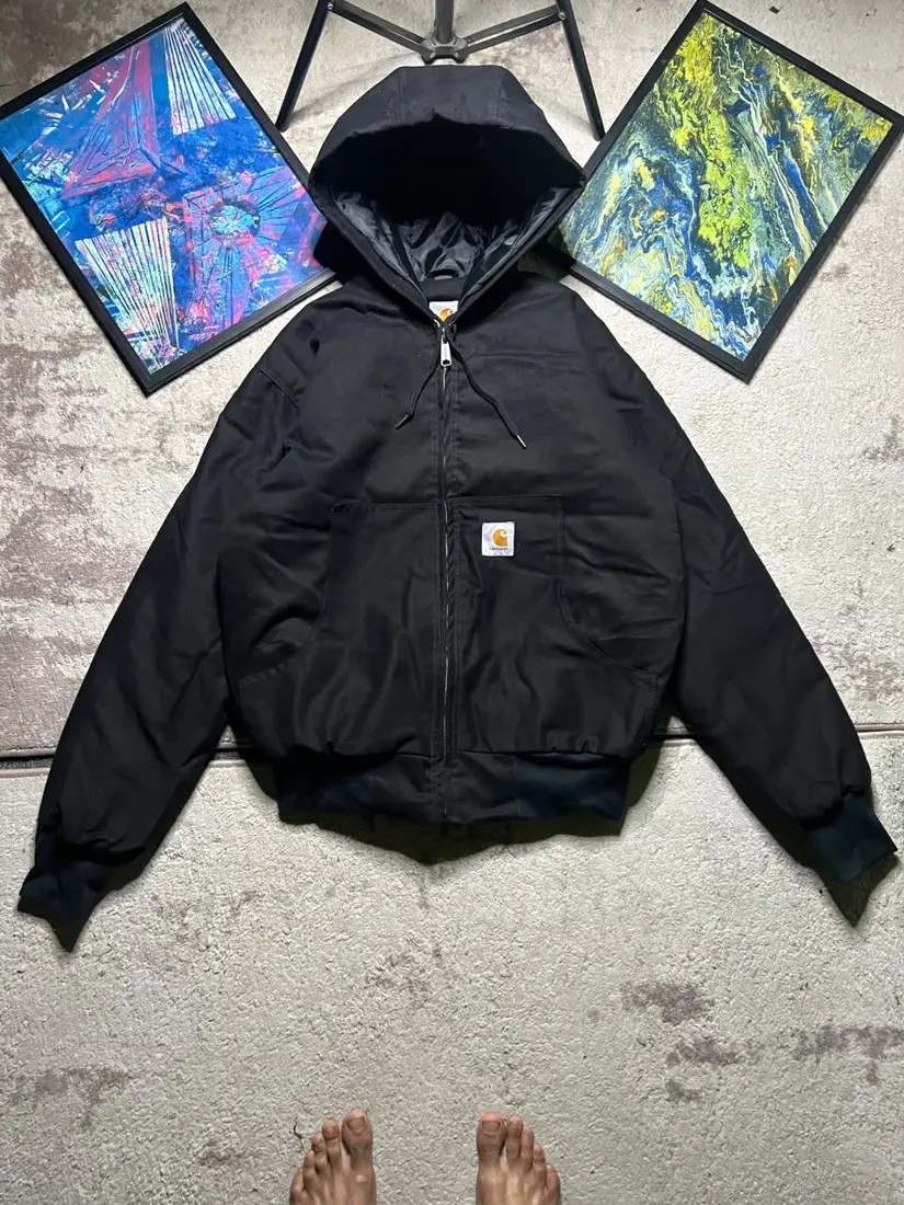Vintage Carhartt Hooded Jacket — Black