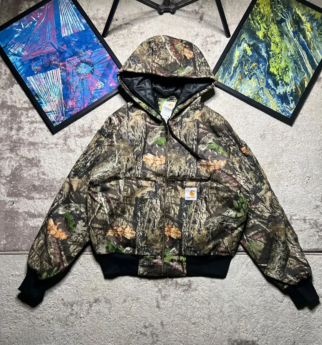Vintage Carhartt Hooded Jacket — Blue-Grey