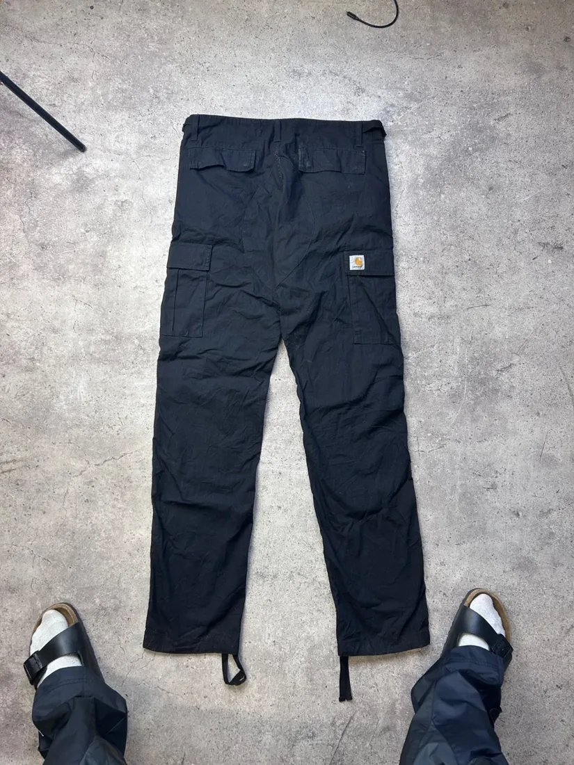 Vintage Carhartt Cargo Work Pants — Dark Navy — full view, like new condition