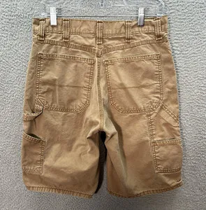 Vintage Carhartt Canvas Carpenter Shorts — Carhartt Brown — full view, slightly worn condition