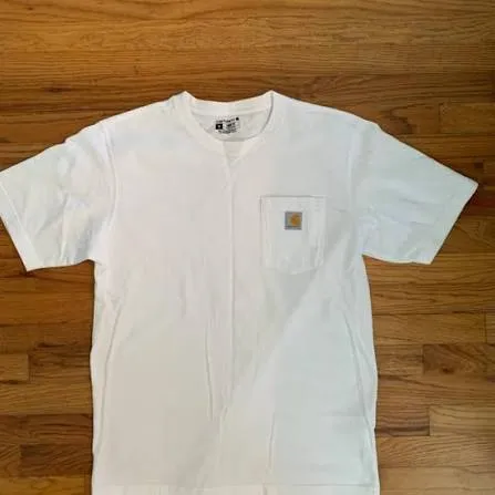 Vintage Carhartt K87 Workwear Pocket T Shirt — White — full view, like new condition